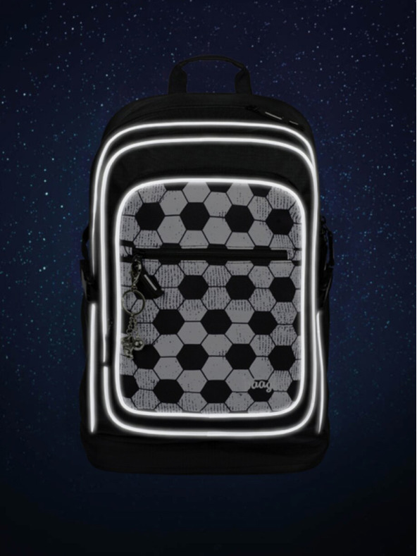 BAAGL  Čierny školský batoh Baagl Cubic Goal