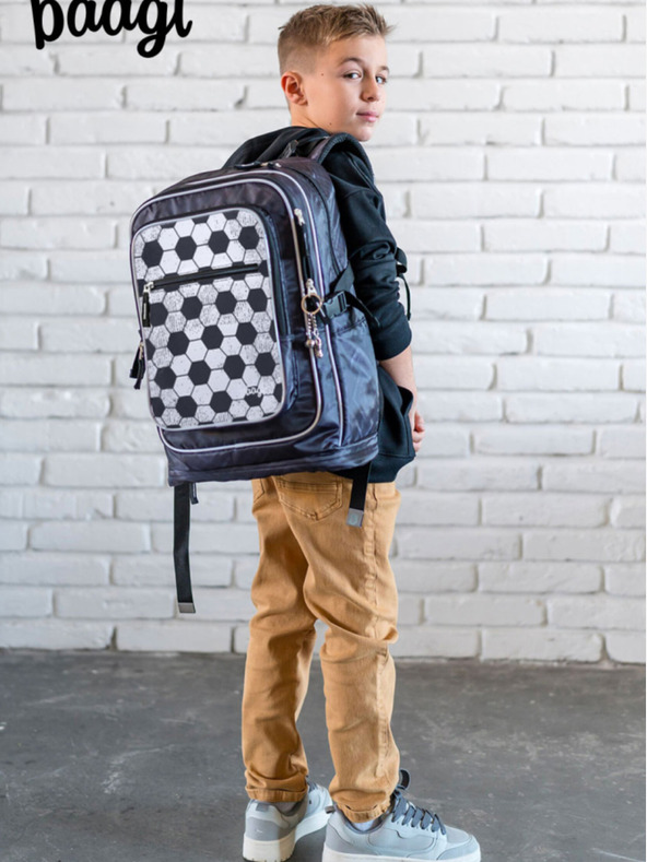 BAAGL  Čierny školský batoh, peračník a taška Baagl Cubic Goal