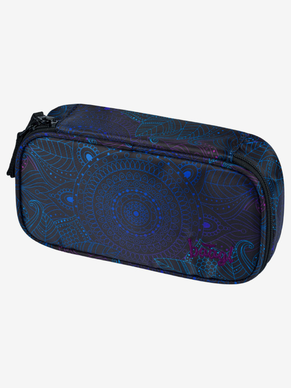 BAAGL  Čierny vzorovaný školský set - batoh, penál a taška Baagl Cubic Zen