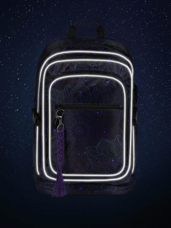 BAAGL  Čierny vzorovaný školský set - batoh, penál a taška Baagl Cubic Zen