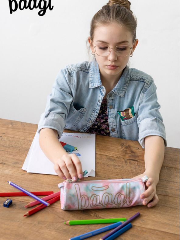 BAAGL  Ružové študentské puzdro Baagl Sunset