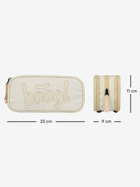 BAAGL  Béžový školský set - batoh, penál, taška Baagl Coolmate Beige
