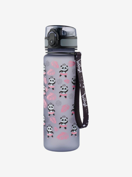 BAAGL  Sivá tritanová fľaša na pitie panda, 500 ml Baagl