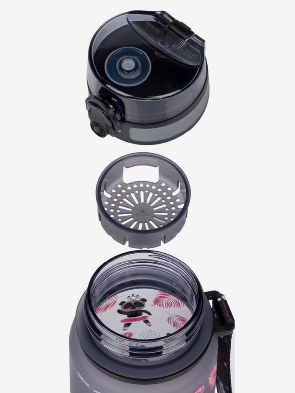 BAAGL  Sivá tritanová fľaša na pitie panda, 500 ml Baagl
