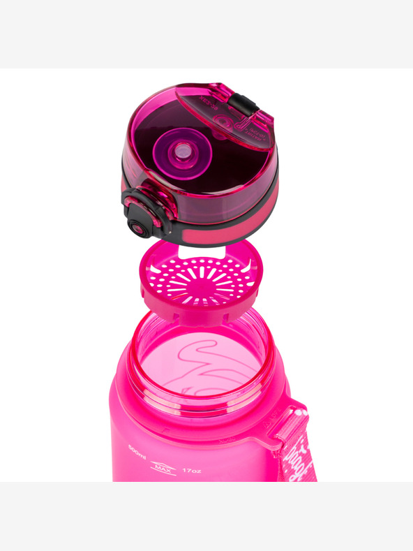 BAAGL  Ružová tritanová fľaša na pitie s logom - ružová, 500 ml Baagl