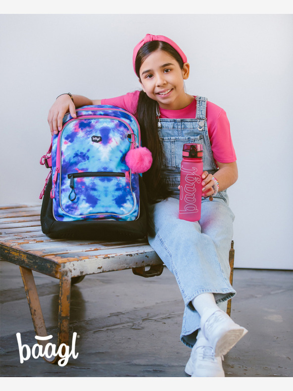 BAAGL  Ružová tritanová fľaša na pitie s logom - ružová, 500 ml Baagl