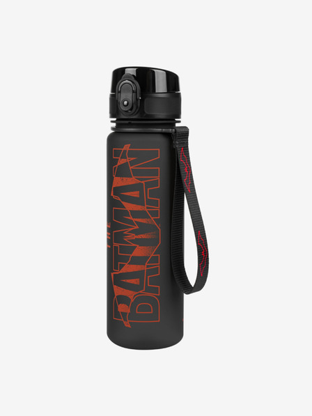 BAAGL  Čierna tritanová fľaša na pitie s logom batmana červená, 500 ml Baagl