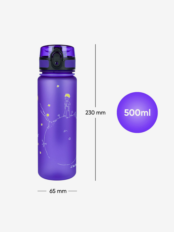 BAAGL  Fialová tritanová fľaša na pitie malý princ, 500 ml Baagl
