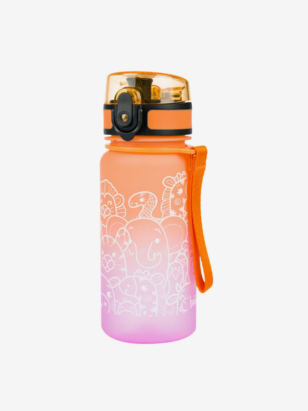 BAAGL  Oranžová fľaša na pitie Tritan Gradient Animals, 350 ml Baagl
