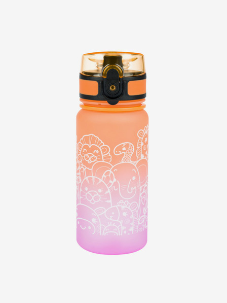 BAAGL  Oranžová fľaša na pitie Tritan Gradient Animals, 350 ml Baagl