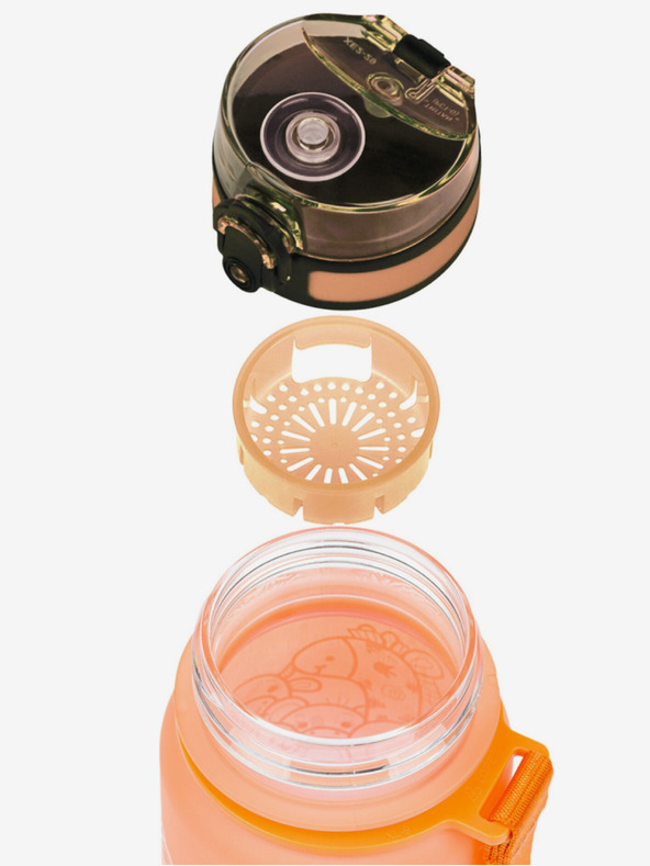 BAAGL  Oranžová fľaša na pitie Tritan Gradient Animals, 350 ml Baagl