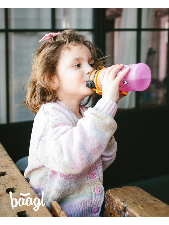 BAAGL  Oranžová tritanová fľaša na pitie gradient jednorožec, 350 ml Baagl