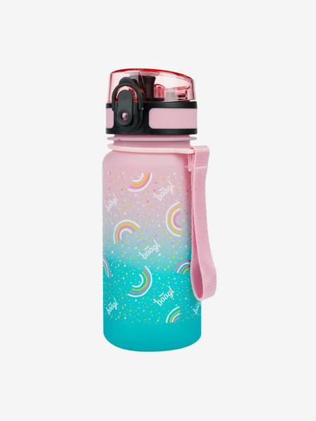 BAAGL  Ružová tritanová fľaša na pitie s gradientom dúhy, 350 ml Baagl