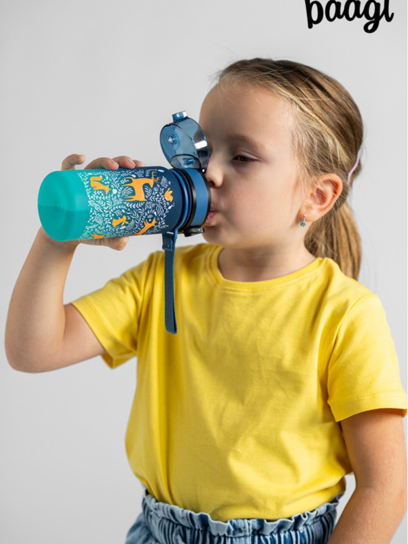 BAAGL  Modrá tritanová fľaša na pitie gradient les, 350 ml Baagl