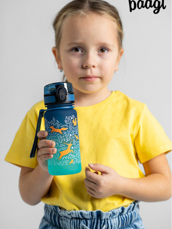 BAAGL  Modrá tritanová fľaša na pitie gradient les, 350 ml Baagl