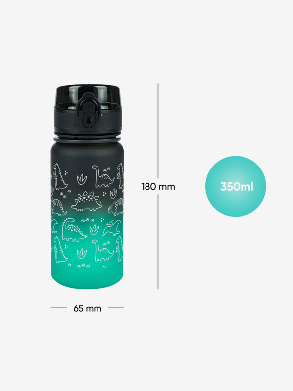 BAAGL  Zelená tritanová fľaša na pitie gradient dino, 350 ml Baagl