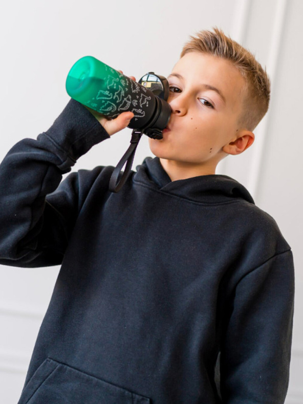 BAAGL  Zelená tritanová fľaša na pitie gradient dino, 350 ml Baagl