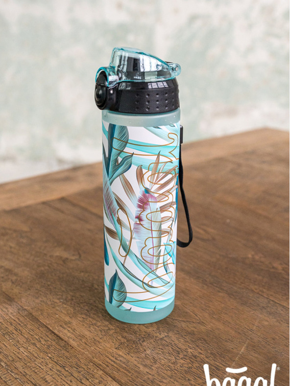 BAAGL  Fialová tritanová fľaša na pitie leafs, 700 ml Baagl