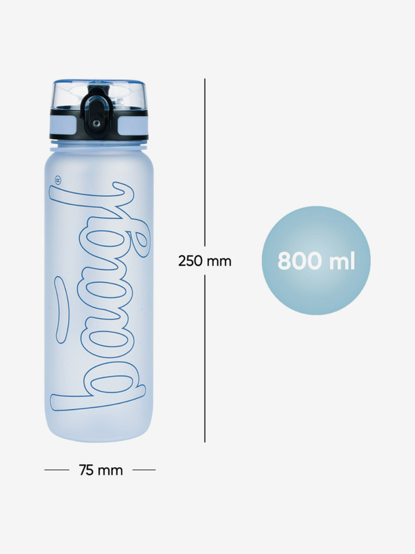 BAAGL  Modrá tritanová fľaša na pitie prachovo modrá, 800 ml Baagl