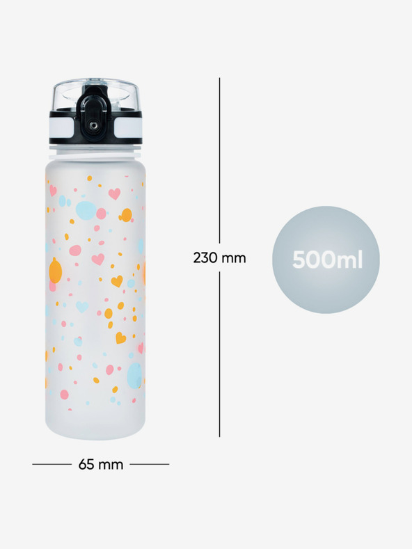 BAAGL  Biela tritanová fľaša na pitie pet, 500 ml Baagl