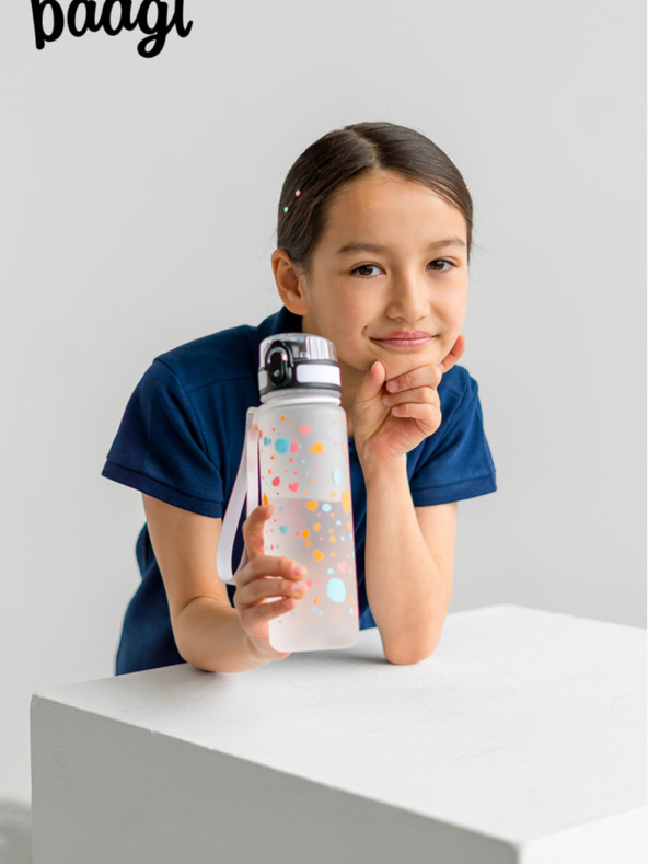 BAAGL  Biela tritanová fľaša na pitie pet, 500 ml Baagl