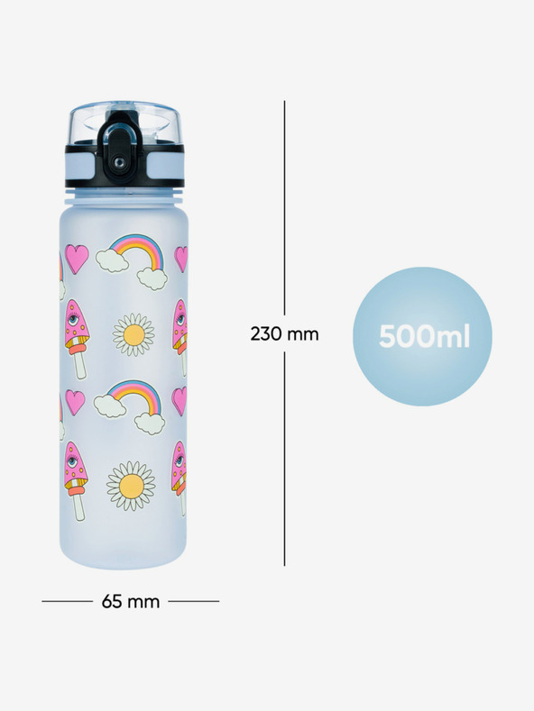 BAAGL  Modrá tritanová fľaša na pitie hippie, 500 ml Baagl