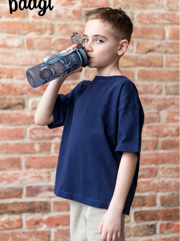 BAAGL  Sivá tritanová fľaša na pitie robots, 500 ml Baagl