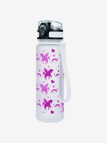 BAAGL  Fialová tritanová fľaša na pitie Kráľovstvo jednorožcov, 500 ml Baagl