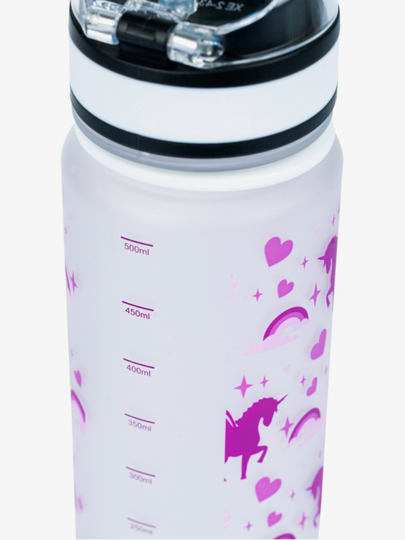 BAAGL  Fialová tritanová fľaša na pitie Kráľovstvo jednorožcov, 500 ml Baagl