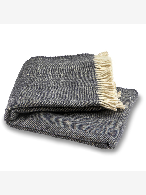 Balkanova Vlnená deka Elma XIII - tmavomodrá indigová