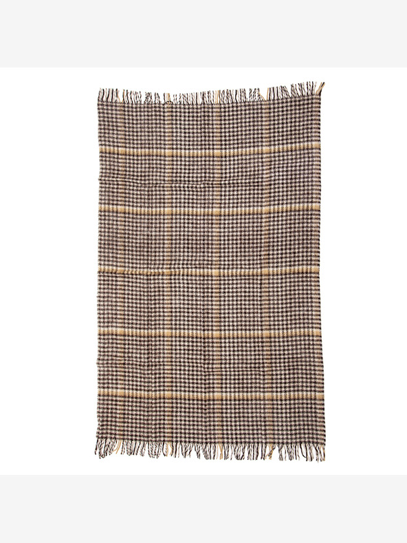 Balkanova Vlnená deka Elma XI - hnedá a béžová kocka