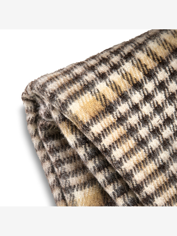 Balkanova Vlnená deka Elma XI - hnedá a béžová kocka