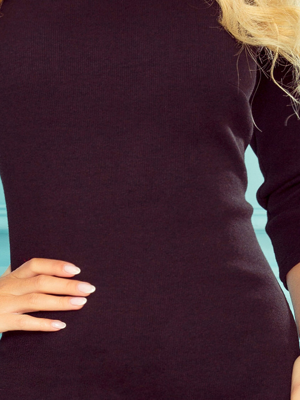 numoco Rebrované midi šaty - čierne Numoco