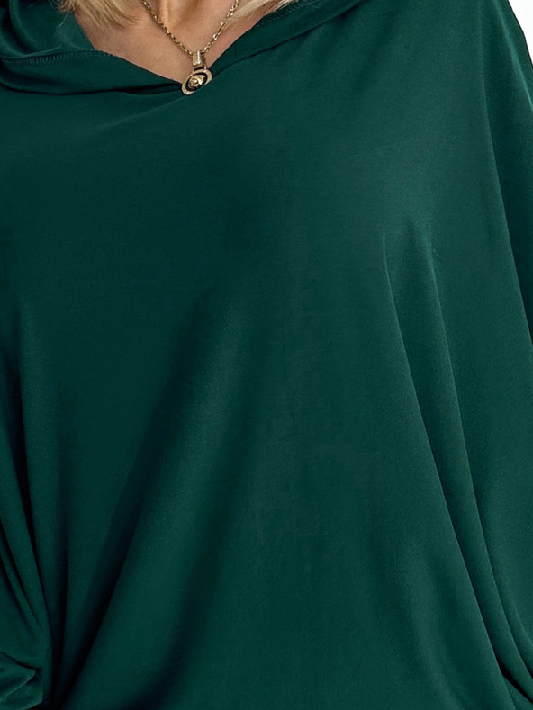 numoco Netopierie šaty s kapucňou - zelené Numoco