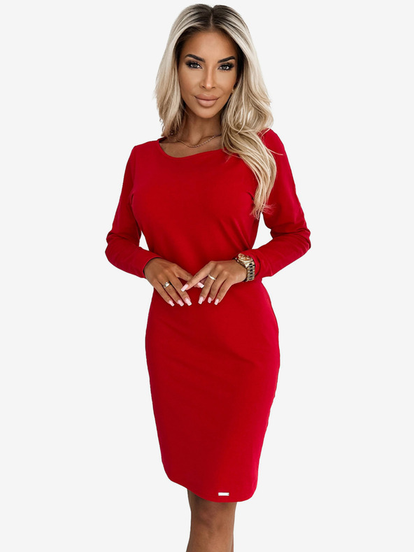 numoco Šaty so širokým opaskom - červené Numoco