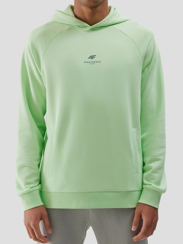 4F Pánska mikina z organickej bavlny bez zipsu a kapucne 4F