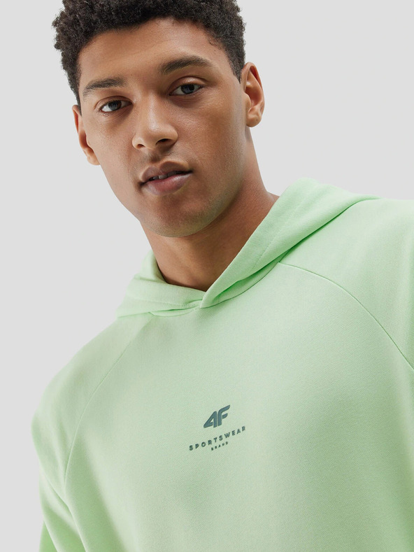 4F Pánska mikina z organickej bavlny bez zipsu a kapucne 4F