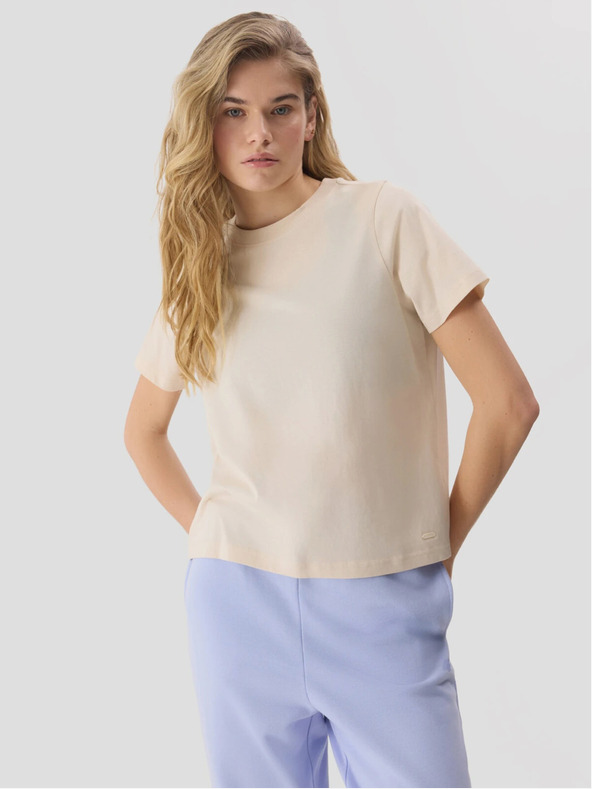 4F Dámske hladké tričko s potlačou z organickej bavlny 4F