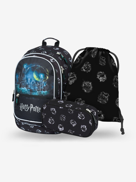 BAAGL  Čierna školská súprava - batoh, penál, taška Baagl Core Harry Potter Bradavice