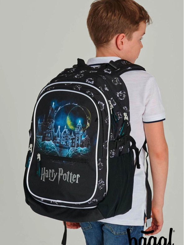 BAAGL  Čierna školská súprava - batoh, penál, taška Baagl Core Harry Potter Bradavice