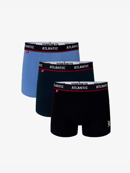 Atlantic Pánske boxerky ATLANTIC 3-PACK - námornícka modrá