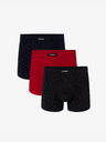 Atlantic 3-PACK pánske boxerky ATLANTIC - tmavomodré, červené, tmavomodré