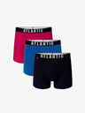 Atlantic 3-PACK pánske boxerky ATLANTIC - ružová, modrá, námornícka