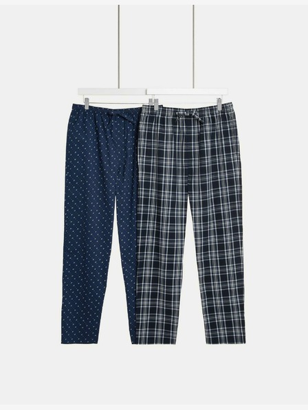 Marks & Spencer Pyžamové šortky z čistej bavlny, 2 ks Marks & Spencer námornícka modrá