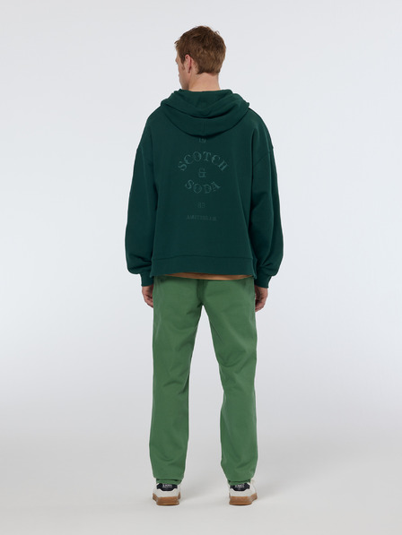 Scotch & Soda Tmavozelená pánska mikina Scotch & Soda