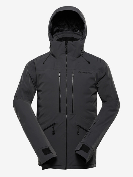 ALPINE PRO Pánska lyžiarska bunda s membránou ptx sneh ALPINE PRO REAS dk.true gray