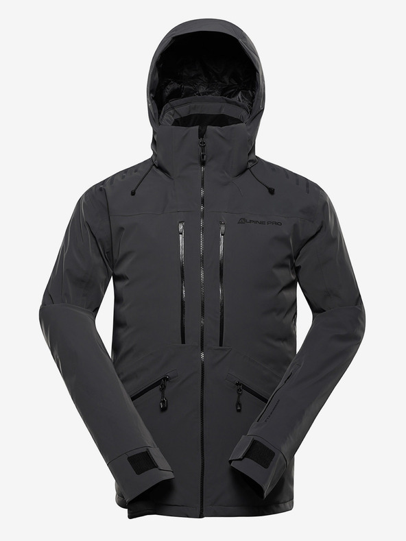 ALPINE PRO Pánska lyžiarska bunda s membránou ptx sneh ALPINE PRO REAS dk.true gray