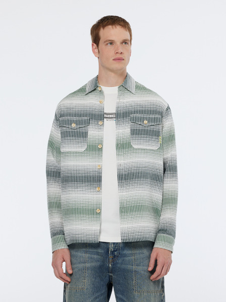 Scotch & Soda Bielo-zelená pánska pásikavá košeľa Scotch & Soda