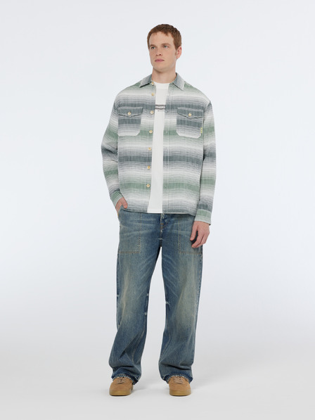 Scotch & Soda Bielo-zelená pánska pásikavá košeľa Scotch & Soda