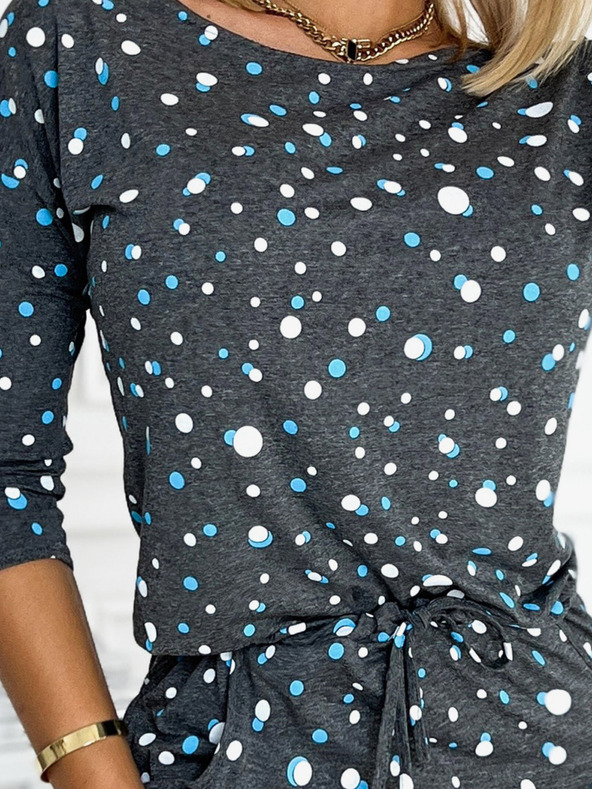 numoco Športové šaty s vreckami - tmavosivé + krúžky Numoco